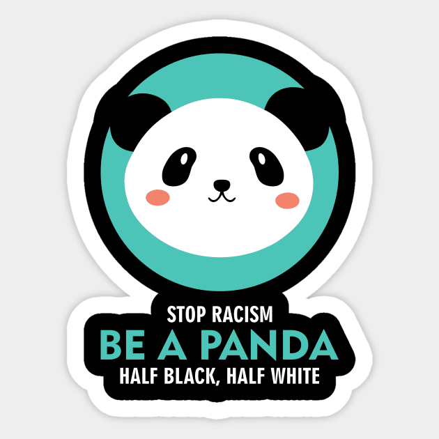 stop racism be a panda Sticker by yukiotanaka
